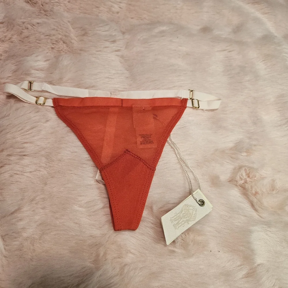 We Are HAH x Free People - Mesh String Thong Blood Orange - One Size - New